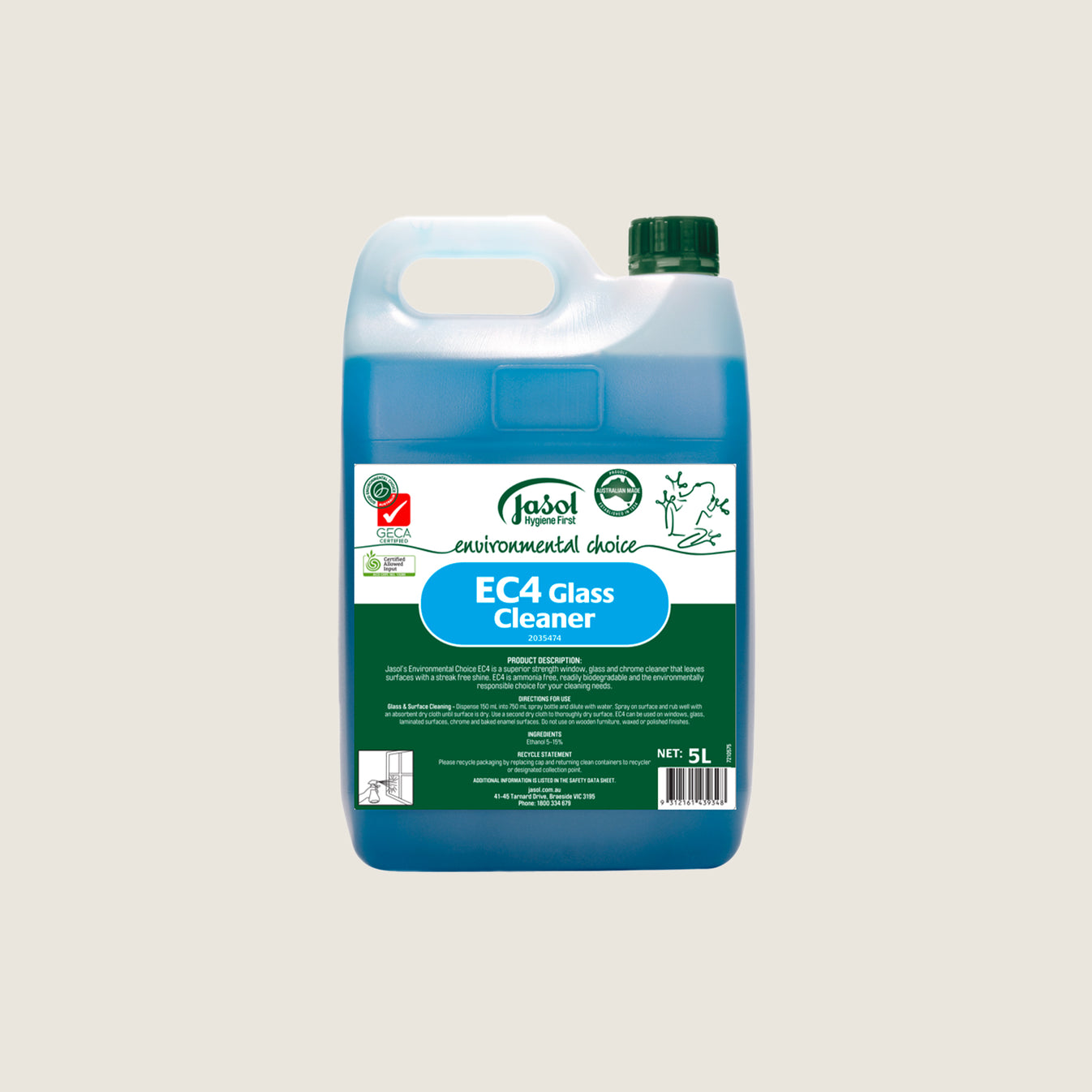 Jasol EC4 Glass Cleaner 5 Litres – Abicor Southern